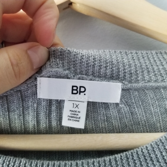 BP. Nordstrom Heather Gray Easy Ribbed Sweater Crew Neck 1X - Picture 4 of 10